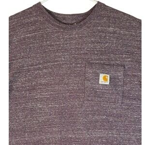 Carhartt Mens T Shirt Loose Fit Pocket Tee Burgundy Heather XL Tall